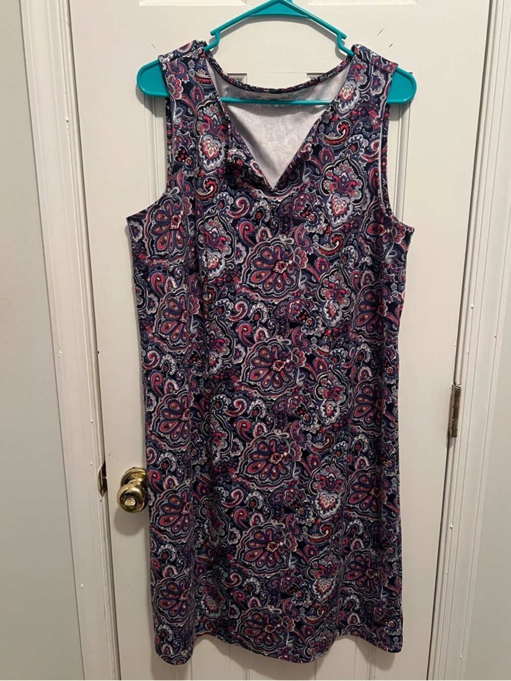 Talbots Women's Paisley Sleeveless V-Neck Dress Size 1X